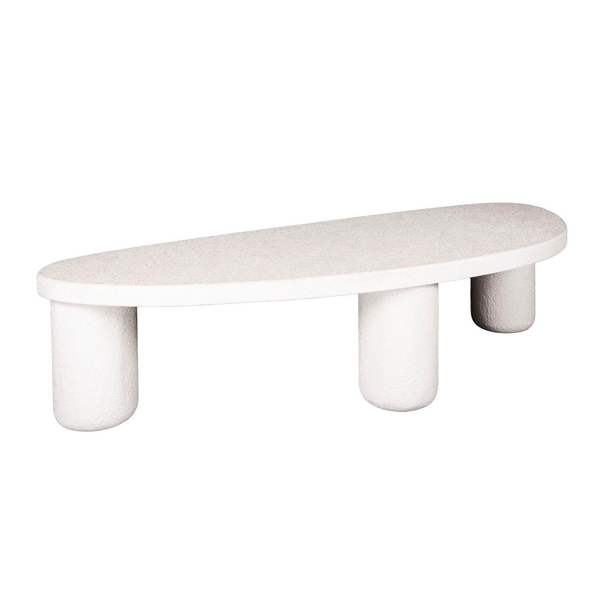 COUCHTISCH Pebble White 61/157/38 cm - Weiß, Stein (61/157/38cm) - Hoyz Collection