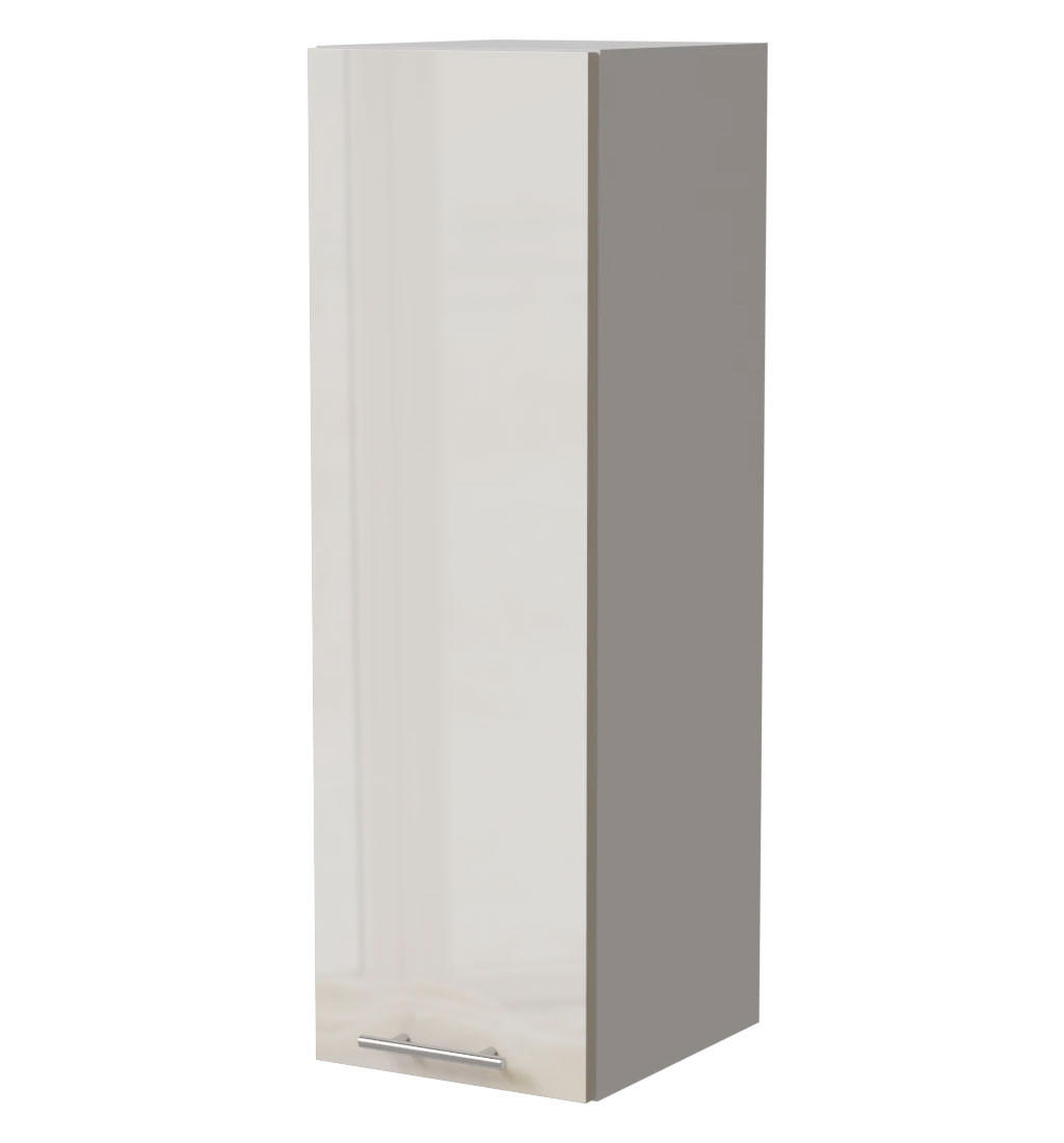 HÄNGESCHRANK Brerra W4/30 Weiß / RAL 9001 creme Hochglanz 30 / 32,5 / 96cm - Creme/Weiß, Holz/Holzwerkstoff (30/96/32.5cm) - Feldmann-Wohnen
