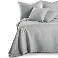 TAGESDECKE TALO mit Fransen Hellgrau 220x240 - Hellgrau, Textil (220/240cm)