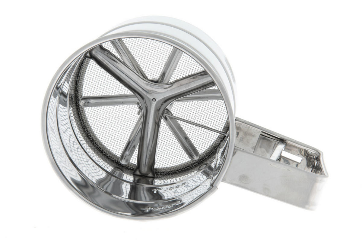 MEHLSIEB Ø 10 cm - Silberfarben, Metall (15.5/9.5/10.5cm)