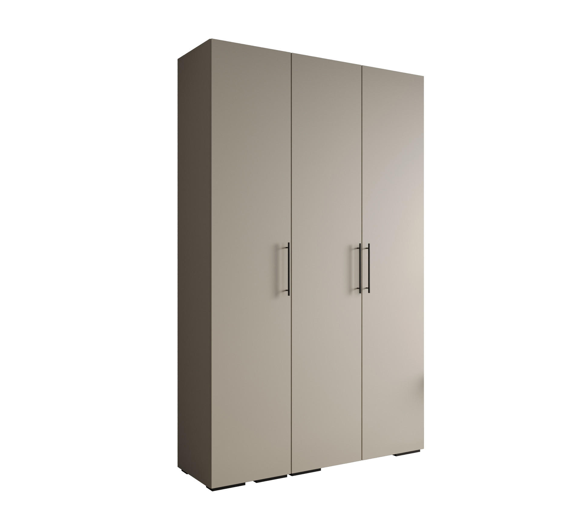 Abiks Möbel DREHTÜRENSCHRANK Kaschmir, Schwarz 150cm × 47cm × 237cm