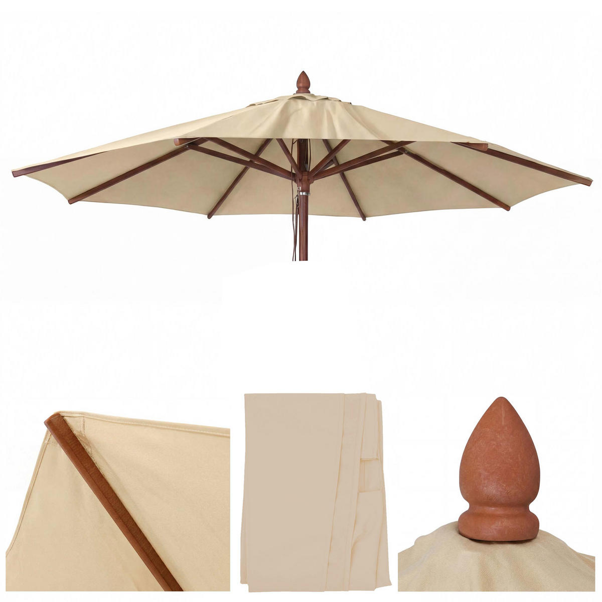 SCHIRMBEZUG C57B Creme - Creme, Textil (300/300cm) - MCW