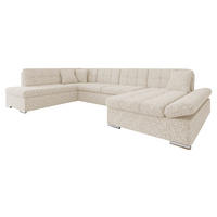 ECKSOFA Bergen, Seite: Rechts - Beige/Silberfarben, Holz/Textil (345/76/205cm) - MIRJAN24