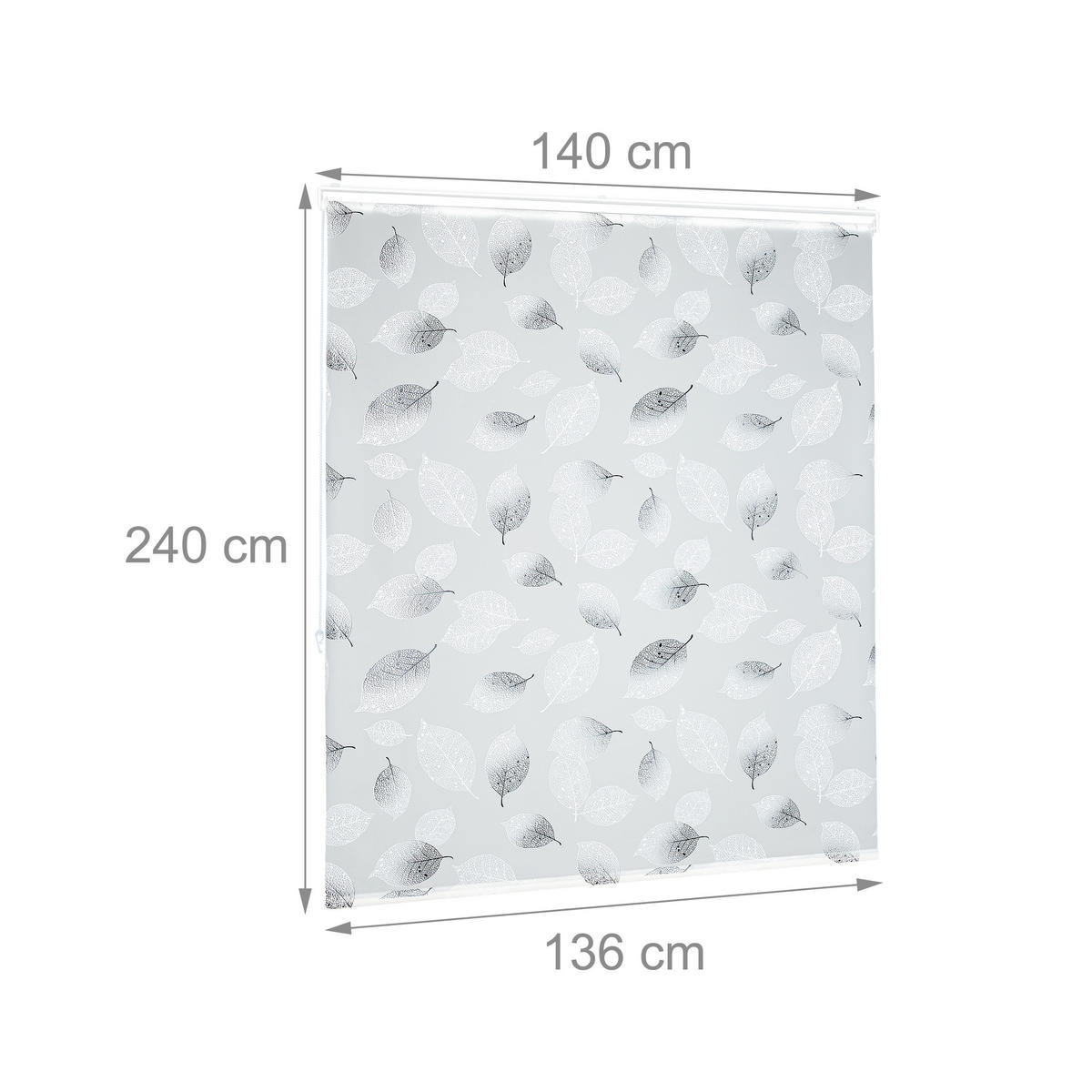 DUSCHROLLO - Weiß, Kunststoff/Metall (140/4.5cm) - Relaxdays