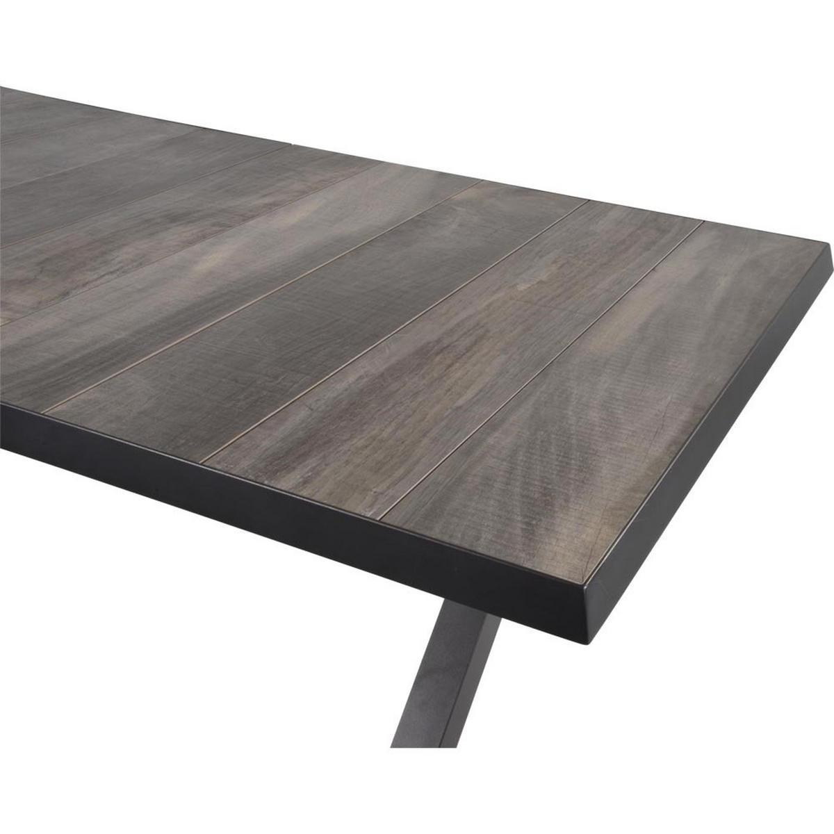 GARTENTISCH Castilla - Anthrazit - 204/102/77 cm - Dunkelgrau, Metall (204/102/77cm) - Lesli Living
