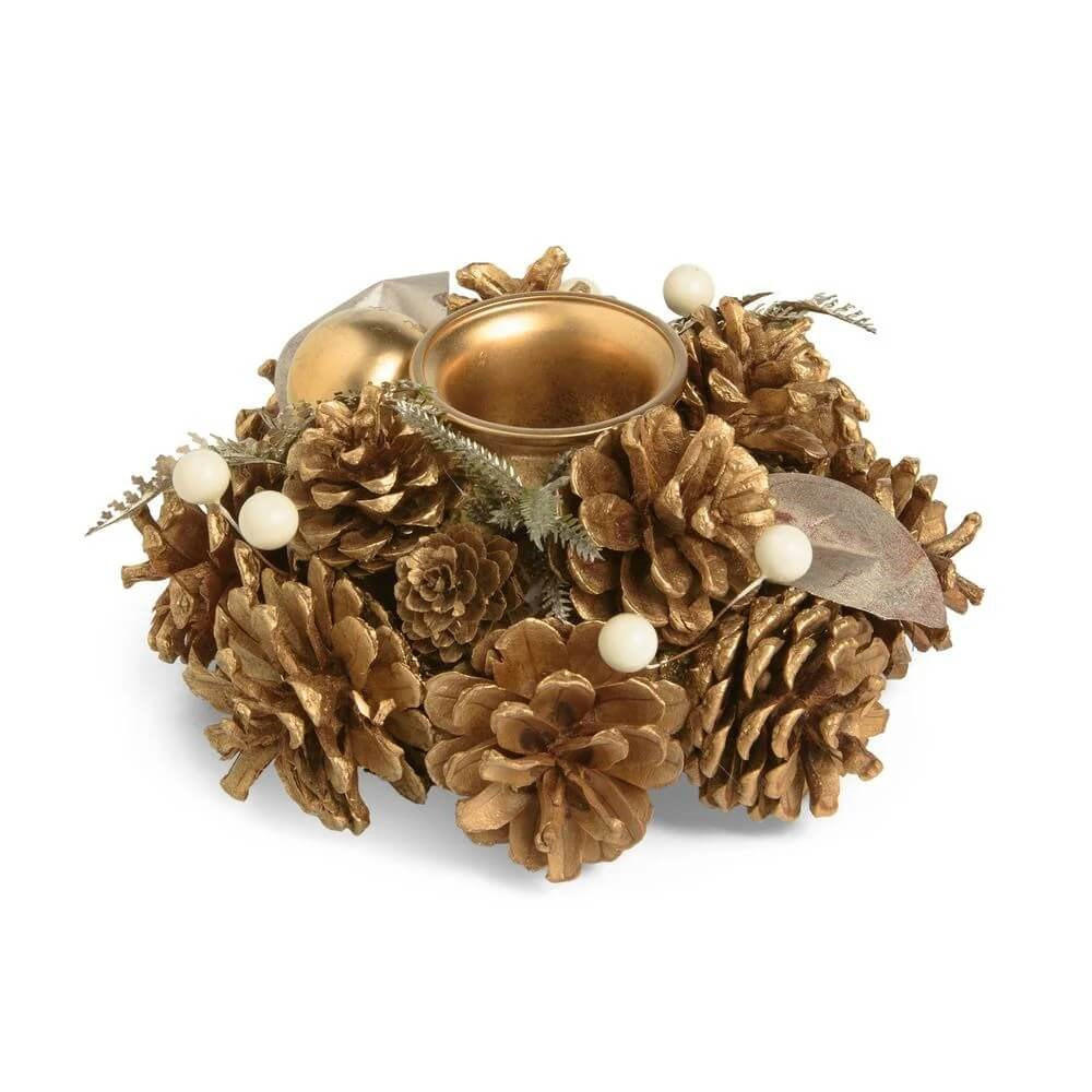 WEIHNACHTSDEKORATION Gold 18/18/10 cm U30665105B80 - Goldfarben, Kunststoff (18/10/18cm) - Rituali Domestici 