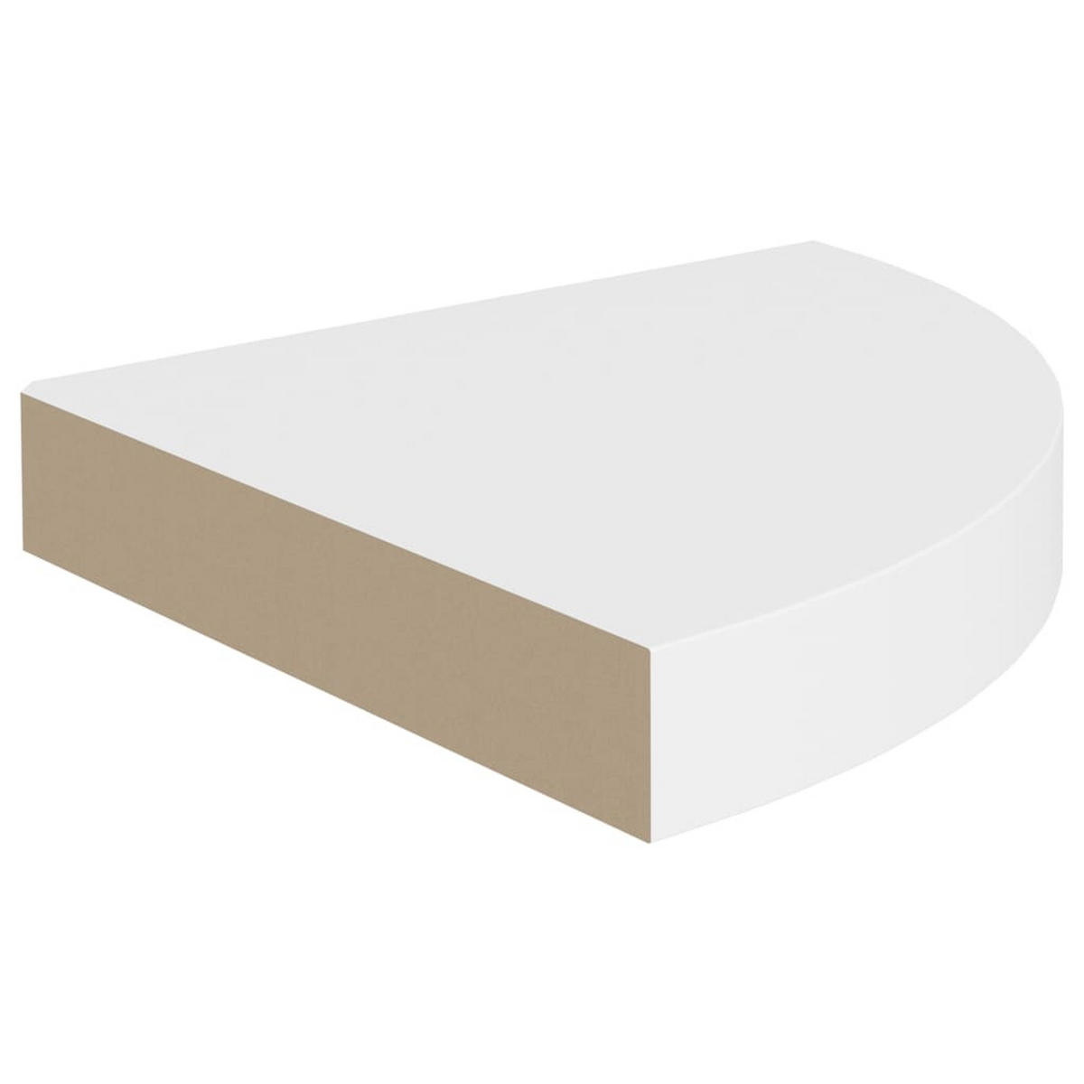 ECK-SCHWEBEREGALE 2 Stk. Weiß 25x25x3,8 cm MDF - Weiß, Holzwerkstoff (25/3.8/25cm) - furnicato