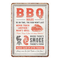 MINIBLECHSCHILD 10/14 cm BBQ Rules - Multicolor, Metall (10/14/0.1cm) - Nostalgic-Art