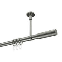 GARDINENSTANGEN-SET Sonette Mavell 100 cm, 1-läufig, 20 mm Ø Edelstahl-Optik - Edelstahlfarben/Silberfarben, Metall (100cm) - INTERDECO