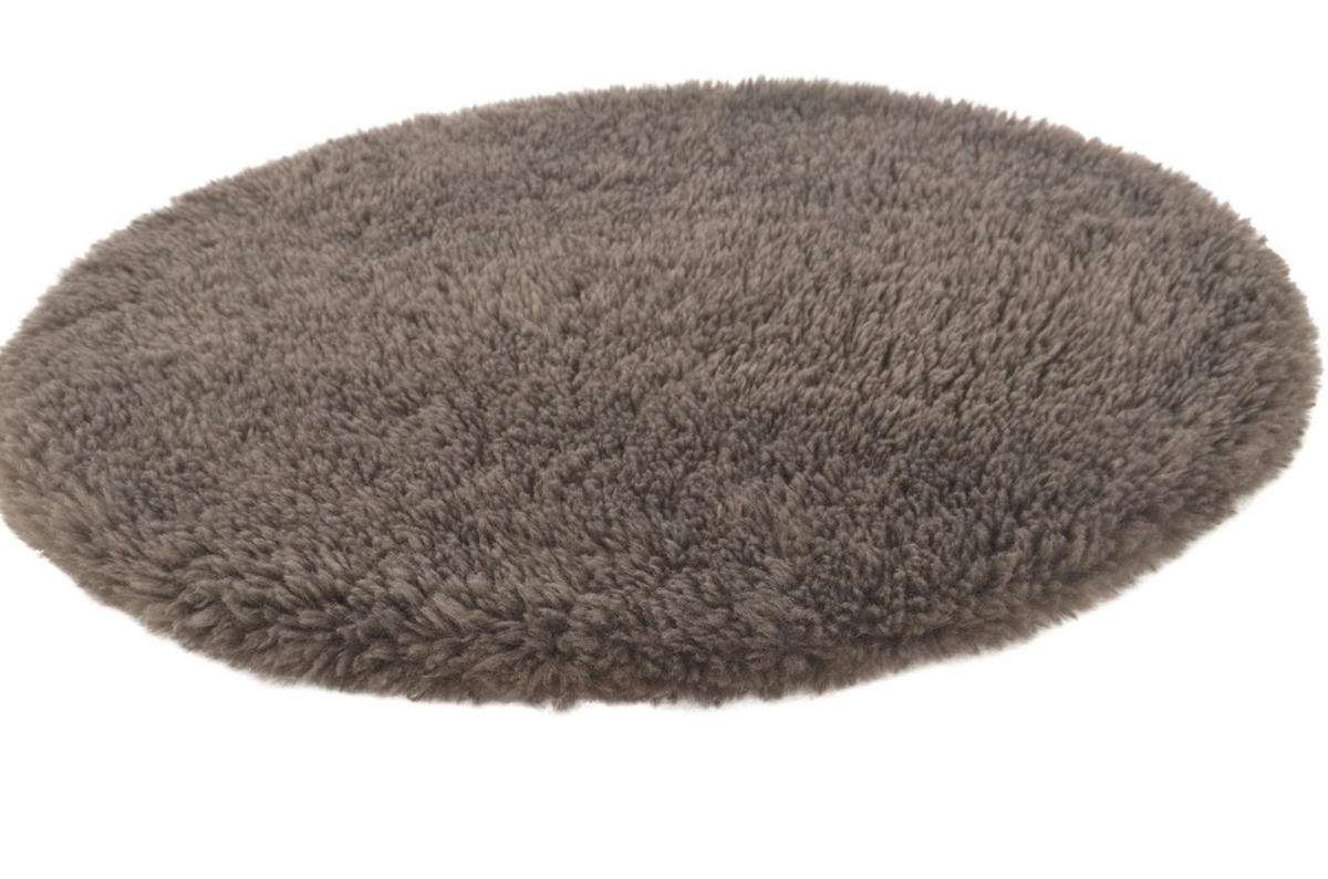 HOCHFLOR-TEPPICH Curly Dunkelgrau 90x90 cm - Dunkelgrau, Textil (90/90cm) - Vercai Rugs