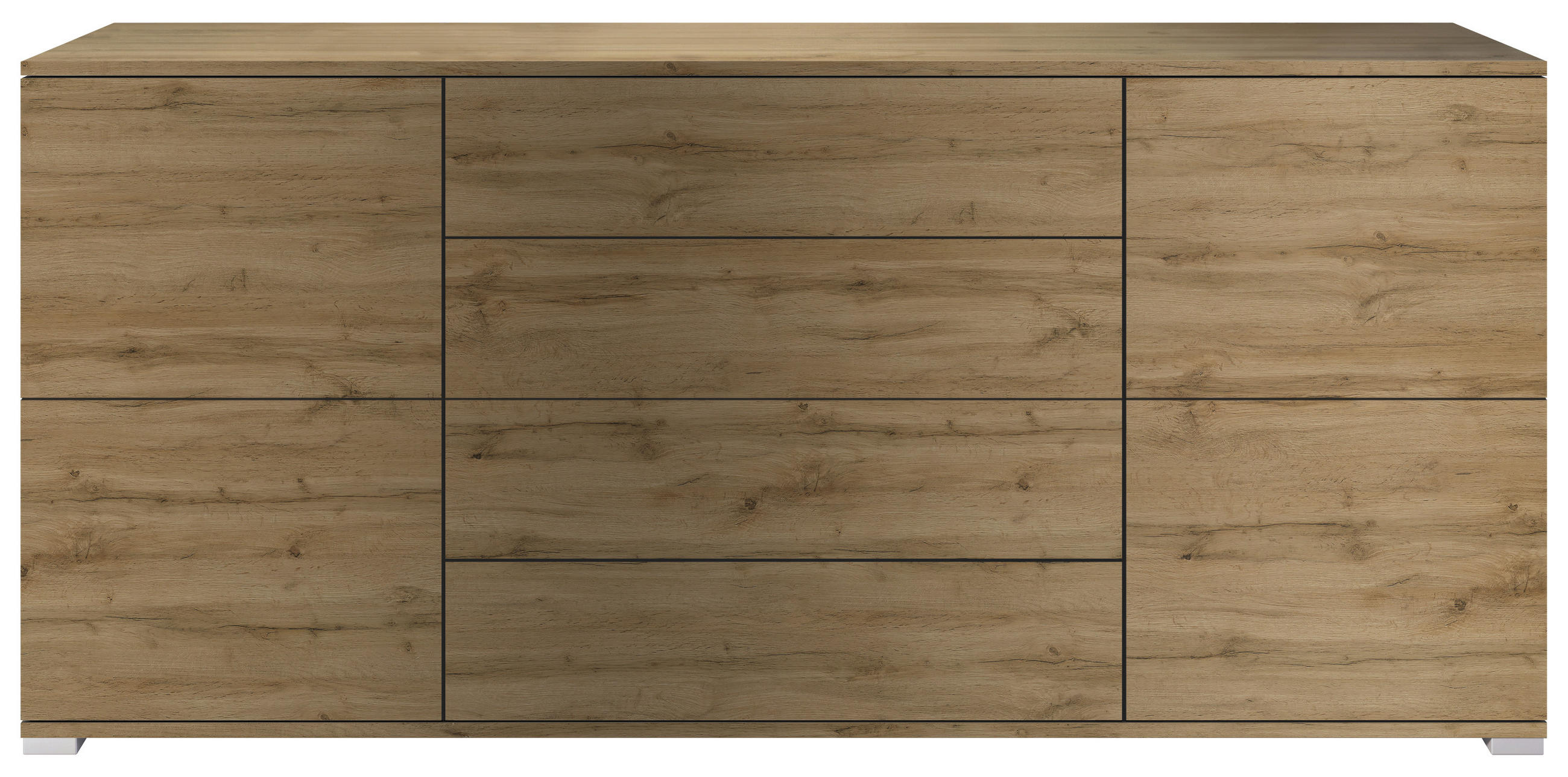 SIDEBOARD Rova Eiche Evoke - Eiche San Remo, Holzwerkstoff (166.5/75.5/35cm) - Vladon