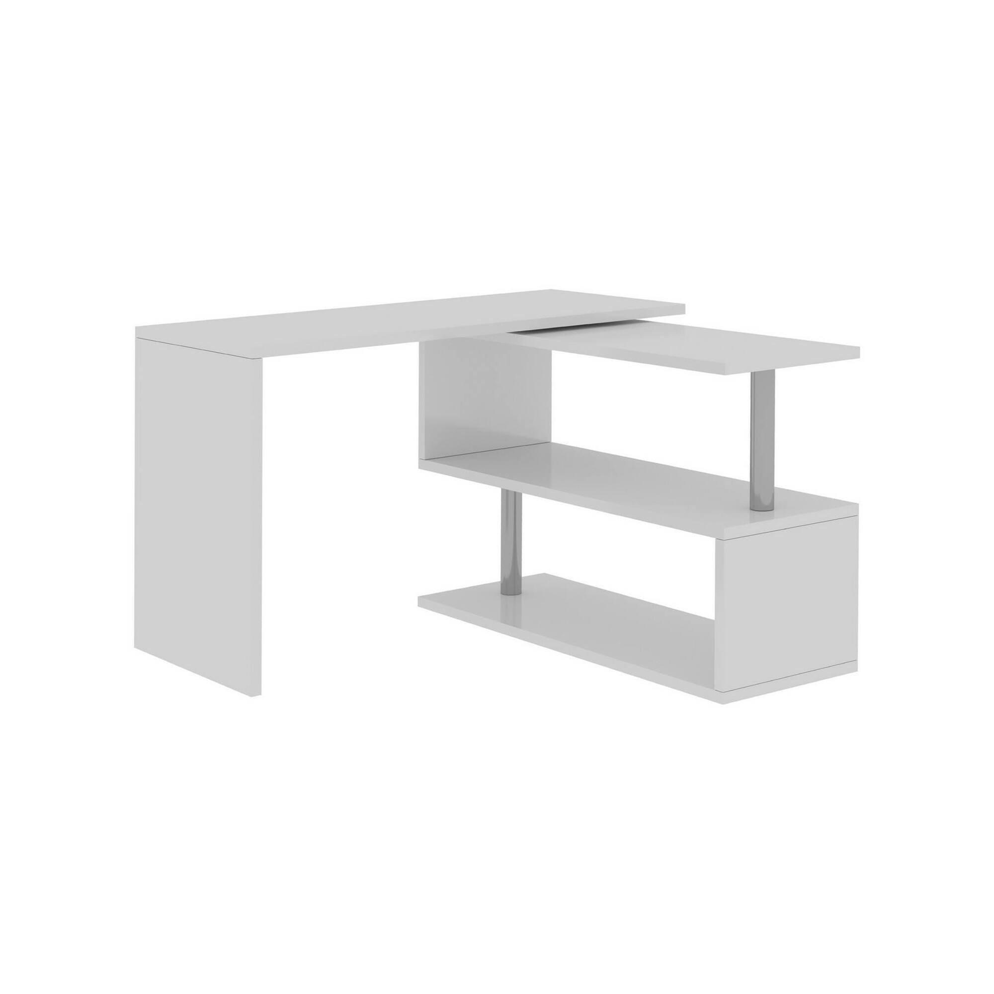 SCHREIBTISCH Glänzendes Weiß 50/120/75 cm - Weiß, Holzwerkstoff (50/120/75cm) - DMORA