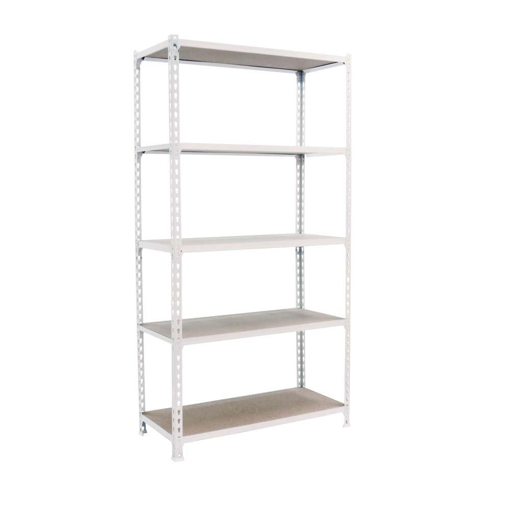 SCHWERLASTREGAL Big Muli HxBxT 200 x 120 x 50 cm 5 Fachböden Fachlast 200 kg Weiß - Weiß, Metall (120/200/50cm) - PROREGAL