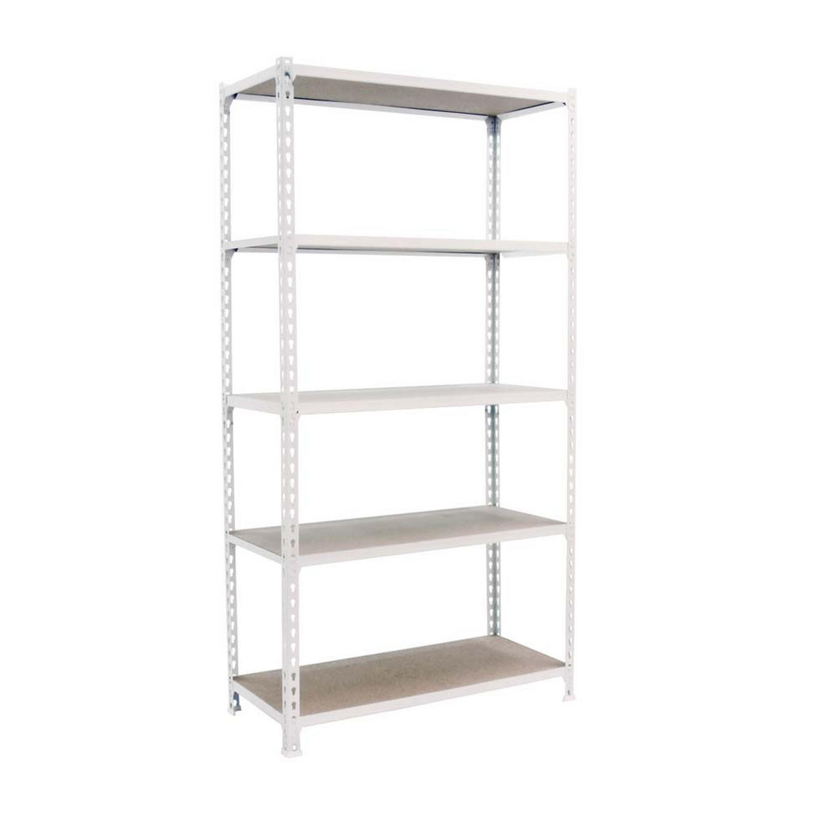 SCHWERLASTREGAL Big Muli HxBxT 200 x 120 x 50 cm 5 Fachböden Fachlast 200 kg Weiß - Weiß, Metall (120/200/50cm) - PROREGAL