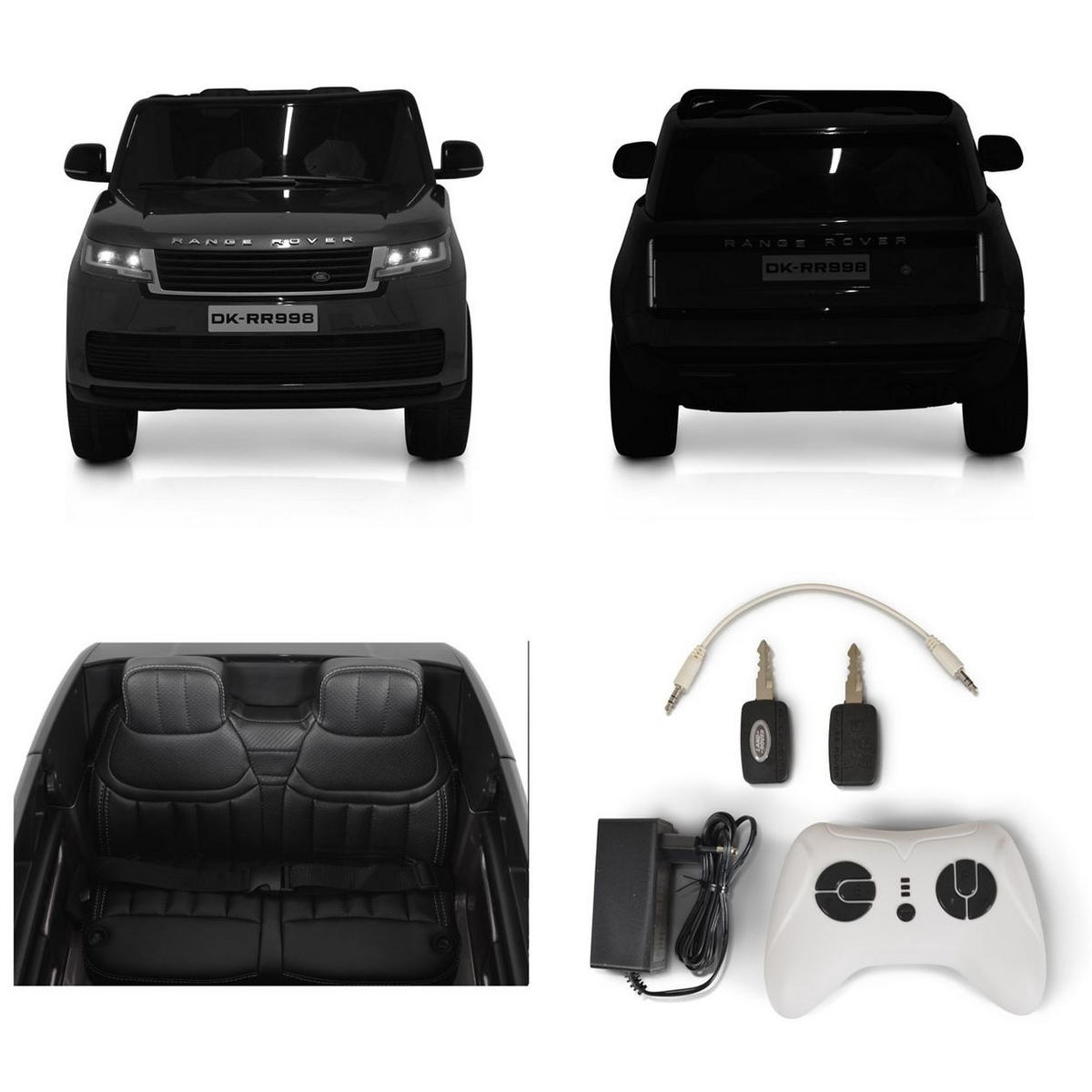 ELEKTROAUTO Range Rover grau SUV metallic Fernbedienung Gurt EVA-Reifen - Grau, Kunststoff (131/81/60cm) - Moni