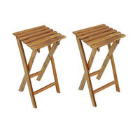 KLAPPTISCH Cairo 2er Set Eukalyptus Natur 62x27x29cm - Hellbraun, Holz (29/27/62cm) - DELUKE