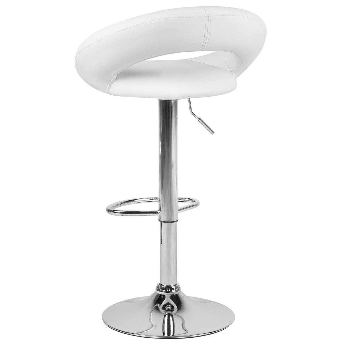 BARHOCKER 2er-Set Kunstleder Weiß Peoria - Weiß, Textil/Metall (54/101/40cm) - Beliani