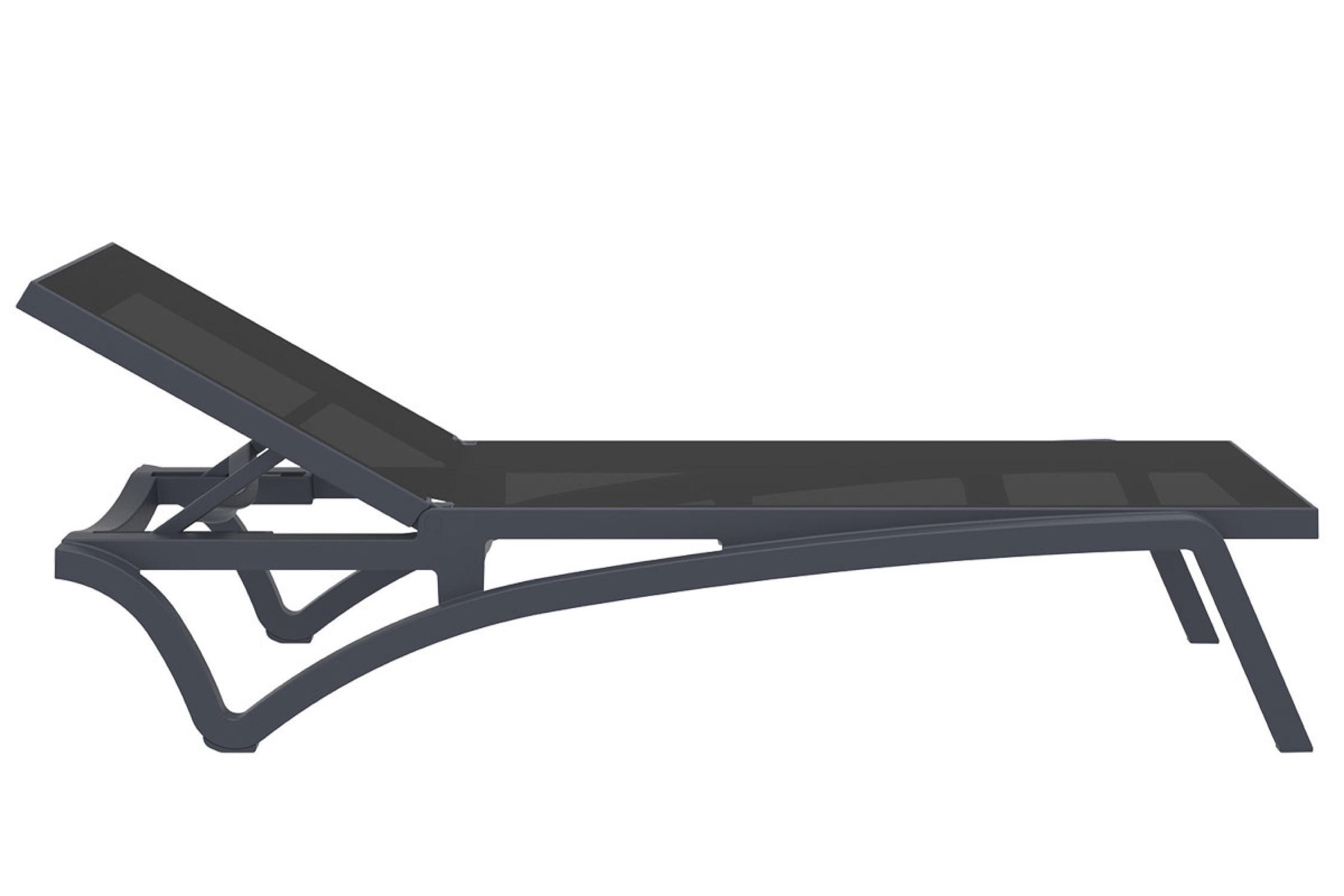 SONNENLIEGE Pacira dunkelgrau - Grau, Kunststoff (68/35/195cm) - TPFGarden