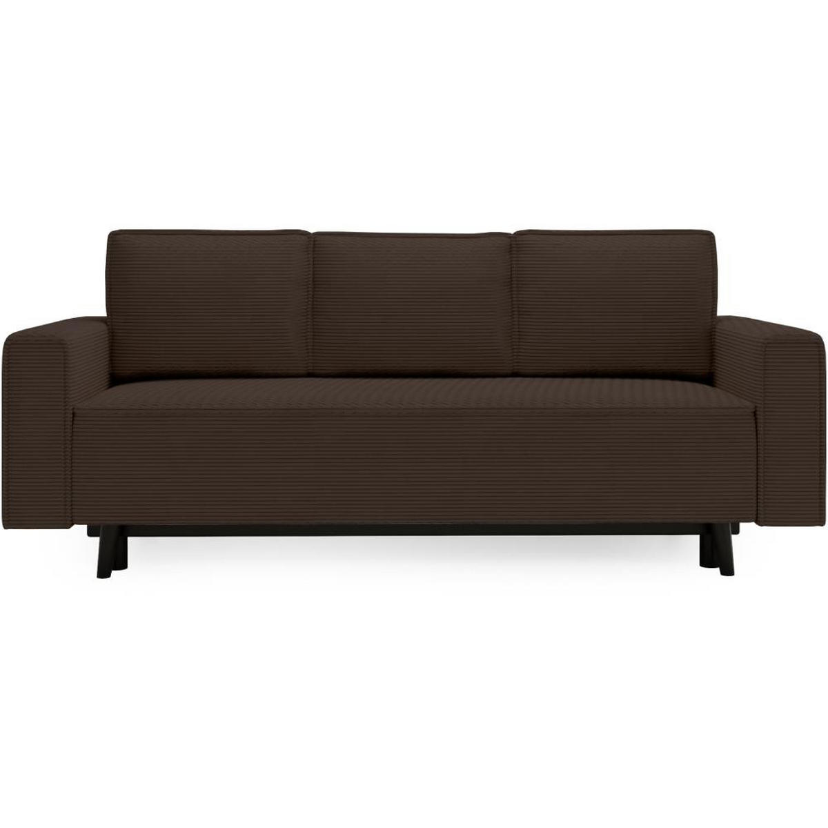 3-SITZER SOFA Monte mit Schlaffunktion braun - Braun, Textil (225/73/95cm) - Beautysofa