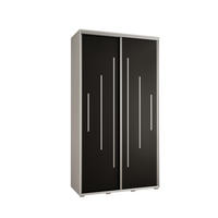 SCHWEBETÜRENSCHRANK 235,2/130/45 2-türig - Silberfarben/Schwarz, Holz/Metall (130/235/45cm) - Abiks Möbel