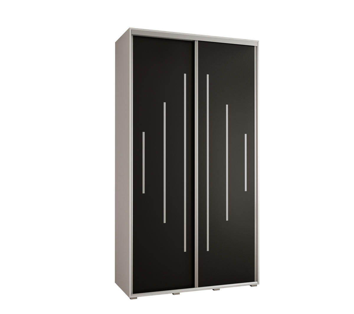 SCHWEBETÜRENSCHRANK 235,2/130/45 2-türig - Silberfarben/Schwarz, Holz/Metall (130/235/45cm) - Abiks Möbel