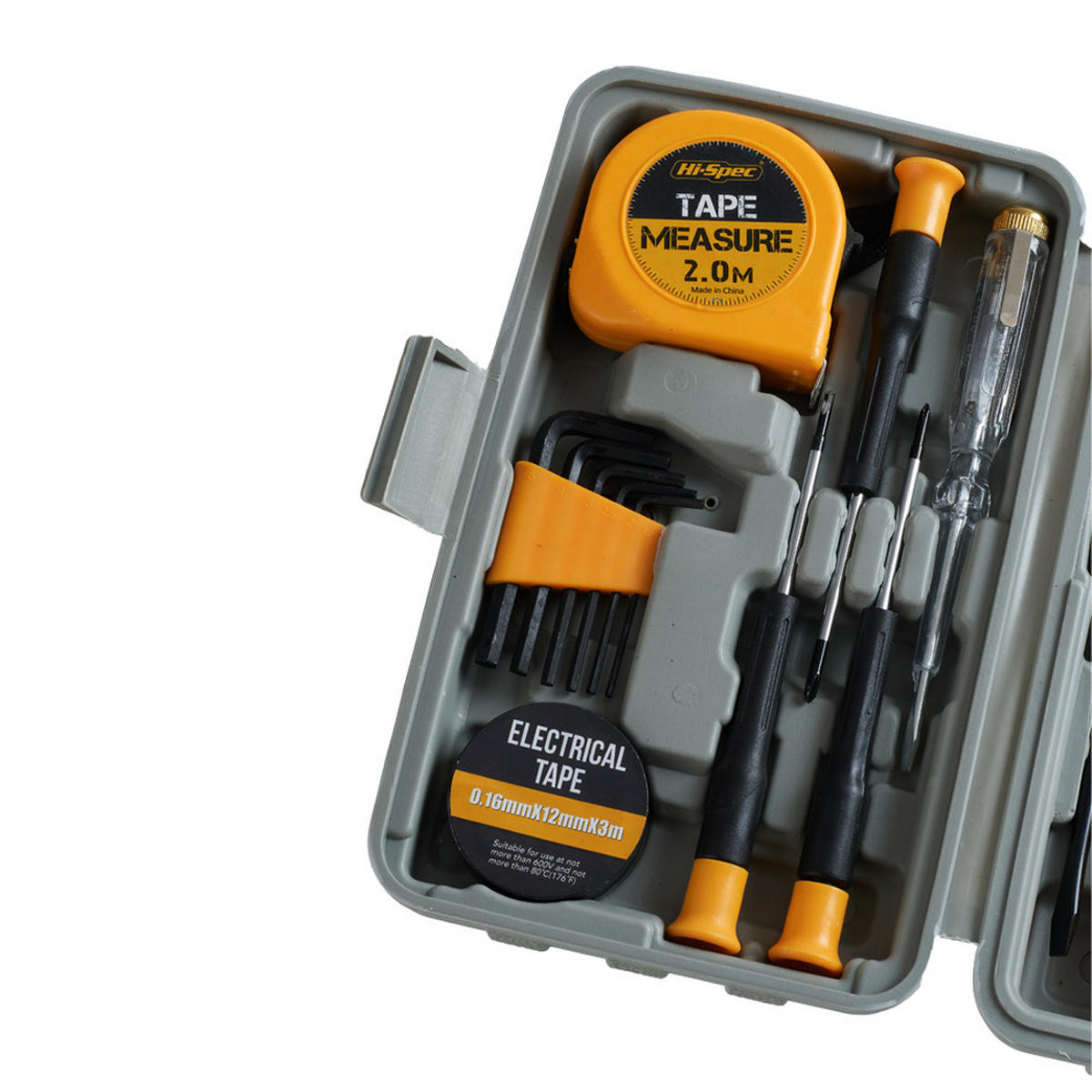 WERKZEUGSATZ 15-tlg. in Gelb Schwarz Haushalts-Werkzeugset mit Koffer aus Stahl - Schwarz, Metall (12/20/5cm) - Livingandhome