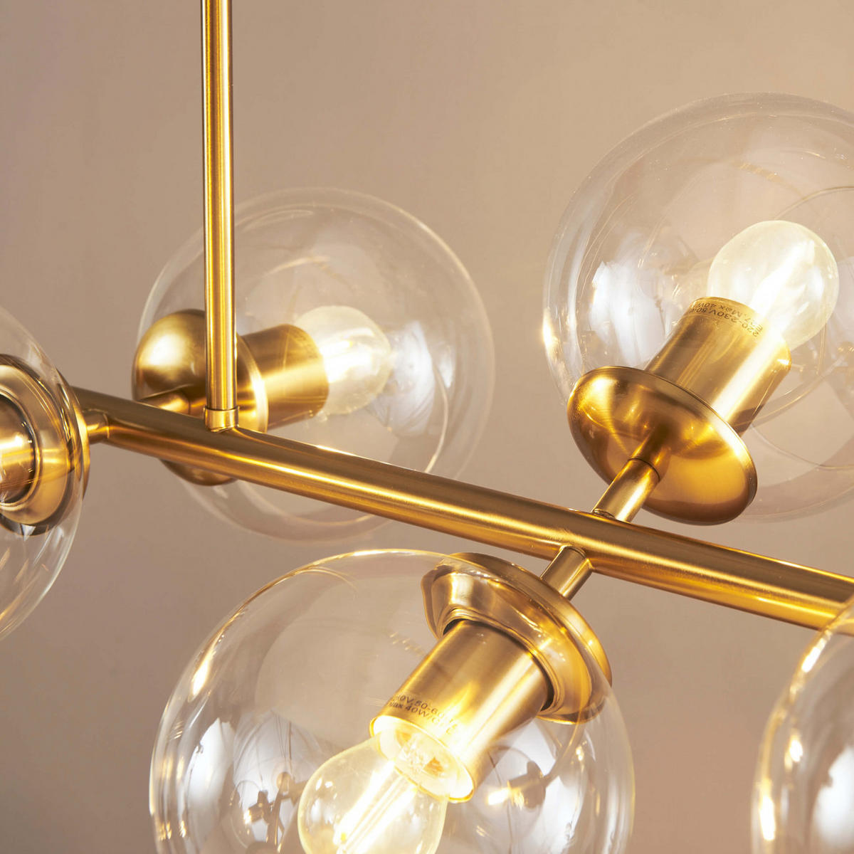 HÄNGELEUCHTE Carlotta, Gold / Messing, 112cm - Goldfarben, Glas (112/35/31cm) - KOSILUM