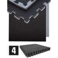 BODENSCHUTZMATTE 90x90x2 cm, Schwarz, 4er Set - Schwarz, Kunststoff (90/90/2cm) - eyepower