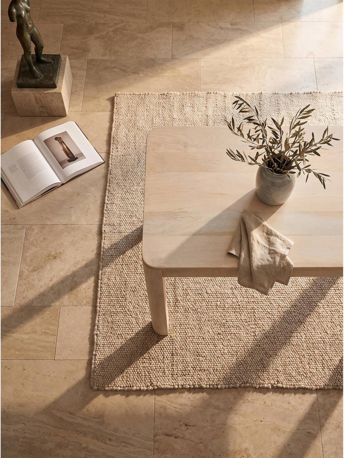 ESSTISCH CHARENTE, Mango Massivholz, handgefertigt, Weiß-Mango, 120 x 60 x 76 cm - Beige/Weiß, Holz (60/120/76cm) - KADIMA DESIGN