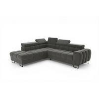 ECKSOFA Bastien Max Mit Schlaffunktion - Grau, Holzwerkstoff/Textil (225/260cm) - Fun Möbel