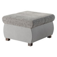 POLSTERHOCKER Bangkok Klein - Silberfarben/Hellgrau, Holz/Kunststoff (60/39/60cm) - MIRJAN24