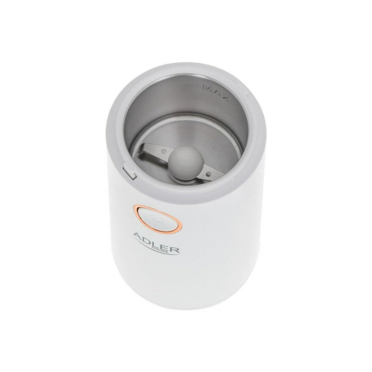 KAFFEEMÜHLE AD4446WG Weiß 150 W 75 g Elektrisch Edelstahl Mahlwerk - Weiß, Kunststoff/Metall (12/25/15cm) - Adler