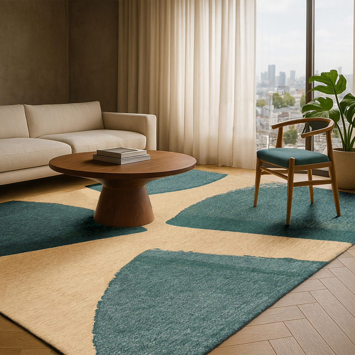 TEPPICH Corner Azurite 80/150 cm - Blau, Textil (80/150cm) - Lola&Moi