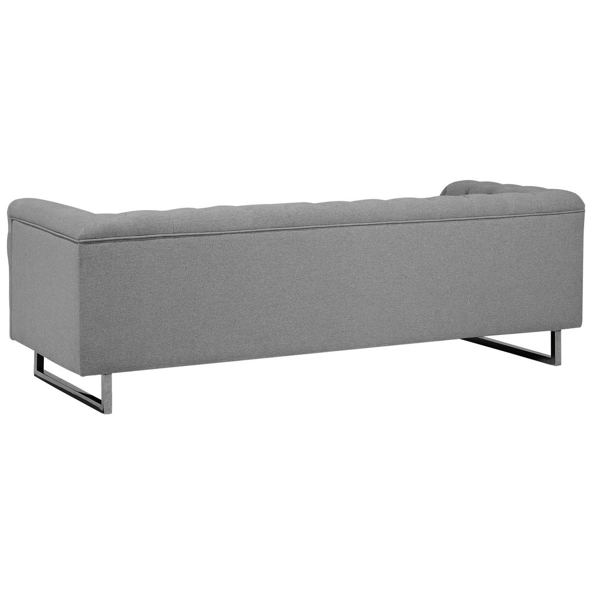 3-SITZER-SOFA Polsterbezug Hellgrau Vissland - Hellgrau, Textil (215/71/87cm) - Beliani