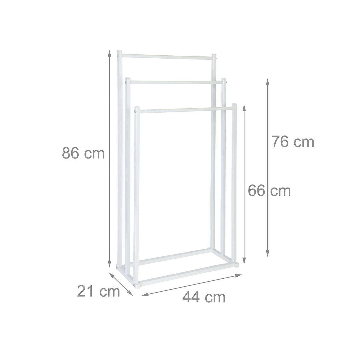 HANDTUCHHALTER - Weiß, Metall (44/86/21cm) - Relaxdays