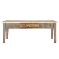 COUCHTISCH 117x70x45,5 cm Natur aus Mangoholz mit Schublade - Naturfarben, Holzwerkstoff (117/70/45.5cm) - WOMO-DESIGN