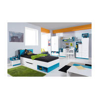 SCHLAFZIMMER Set 8-tlg. – MOBI System – Weiß / Blau - Weiß, Holzwerkstoff (80/195/50cm) - hi-markt