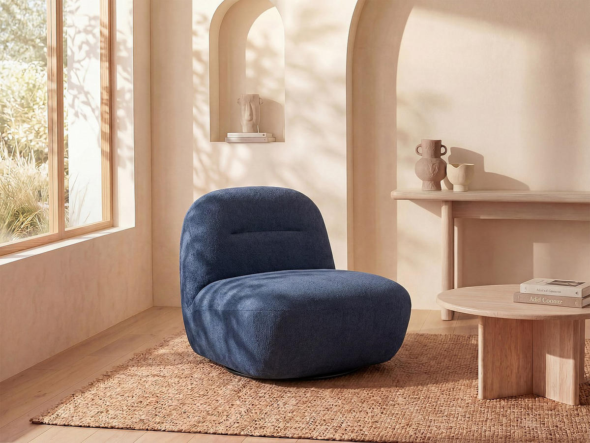 SESSEL mit gerader Rückenlehne - 1 Person - Stoff - Blau - - Blau, Textil (82/73/84cm) - Vente-Unique
