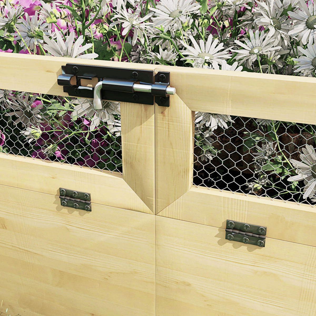 GARTENBEET, Naturfarben - Naturfarben, Holz (98.5/95/183cm) - Outsunny