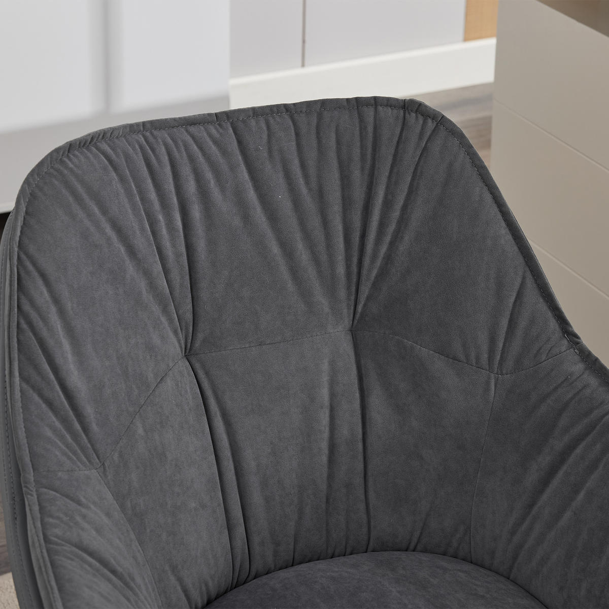 STUHL Kunstleder mit 360°-Drehfunktion, DE-42311, Grau - Grau, Metall (66/80/67.5cm) - ComfortXL