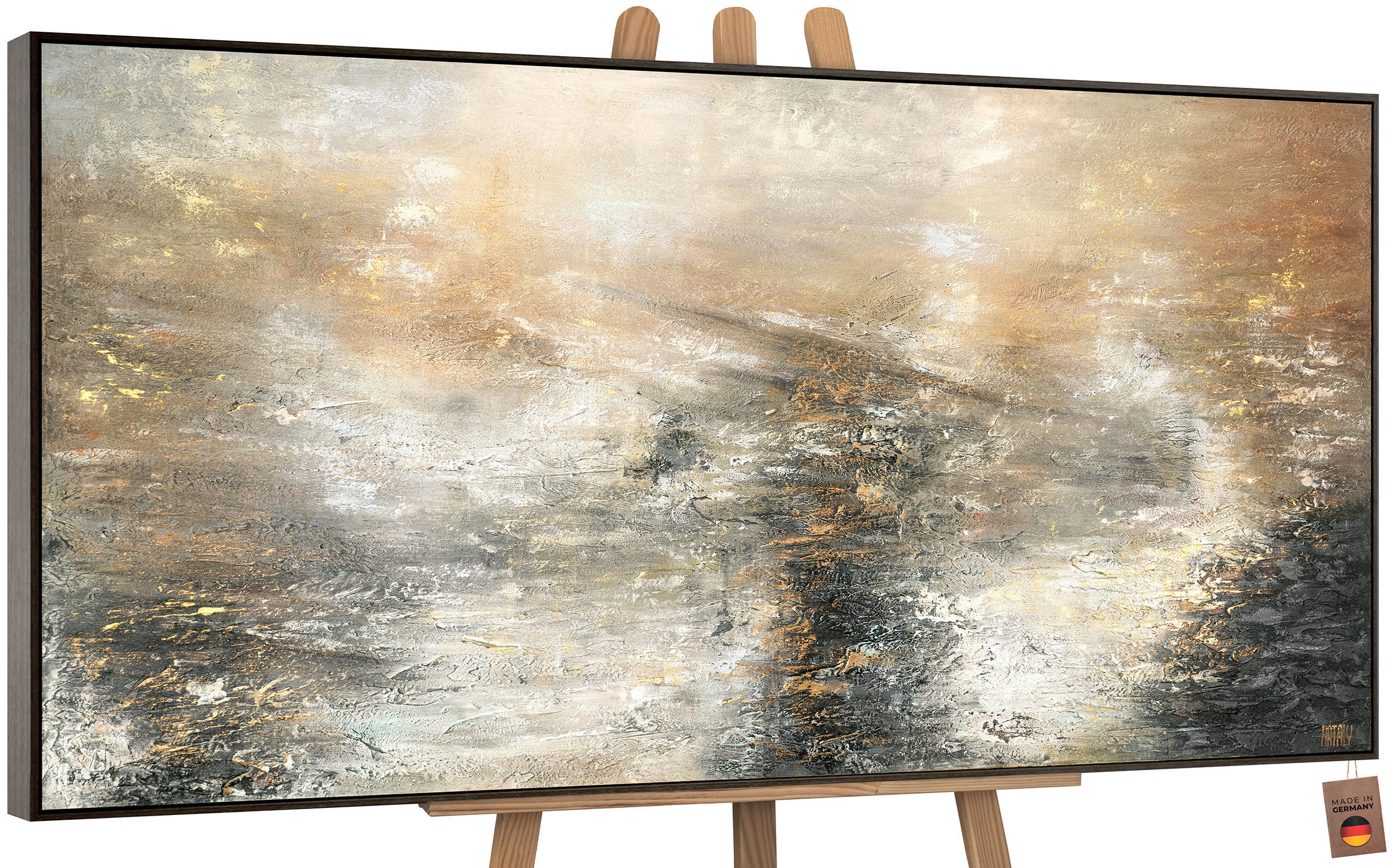 YS-art gallery Gemälde Grau 160x80 cm