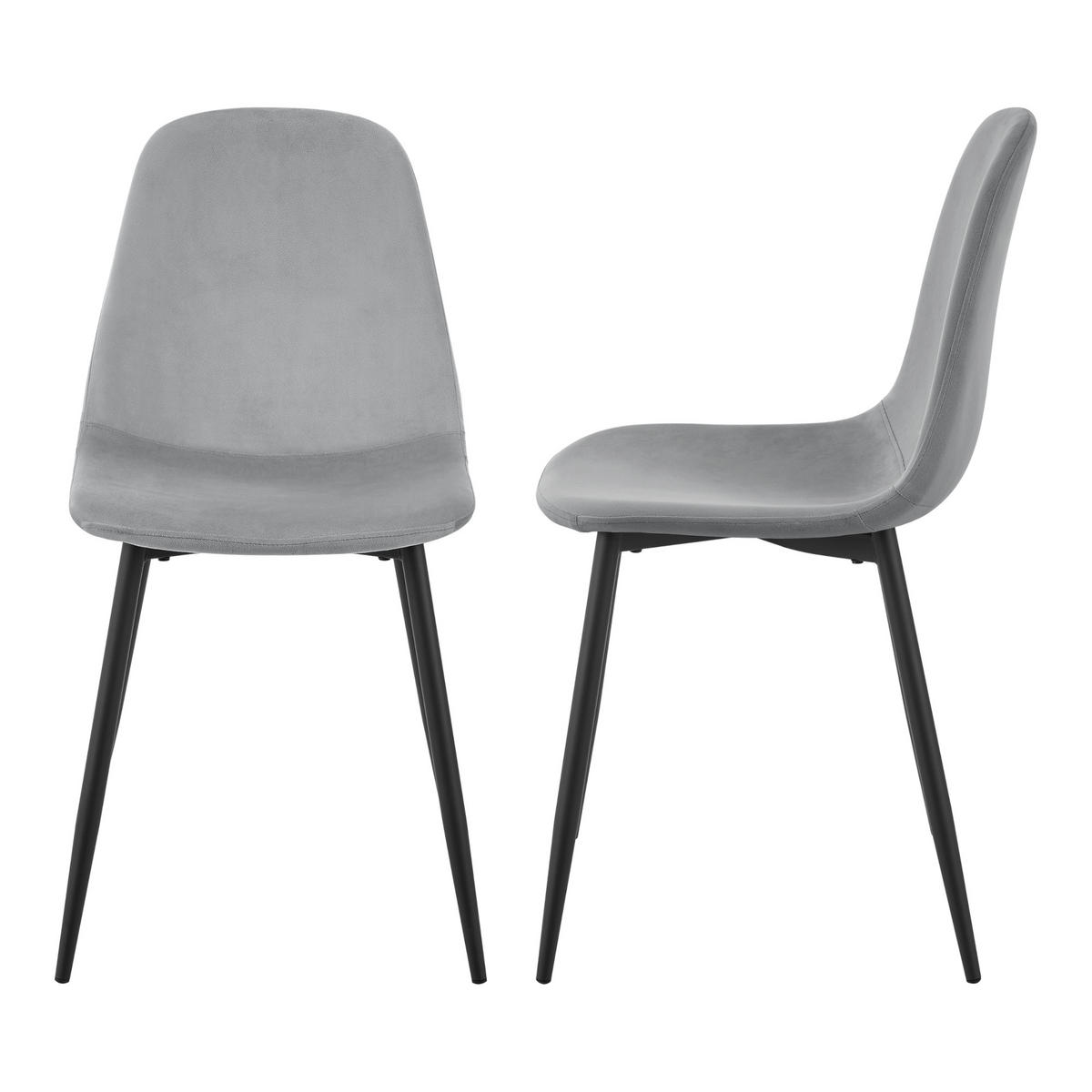 ESSZIMMERSTUHL Nöstach im 2er-Set - Grau, Metall (44/87/51cm) - [en.casa]