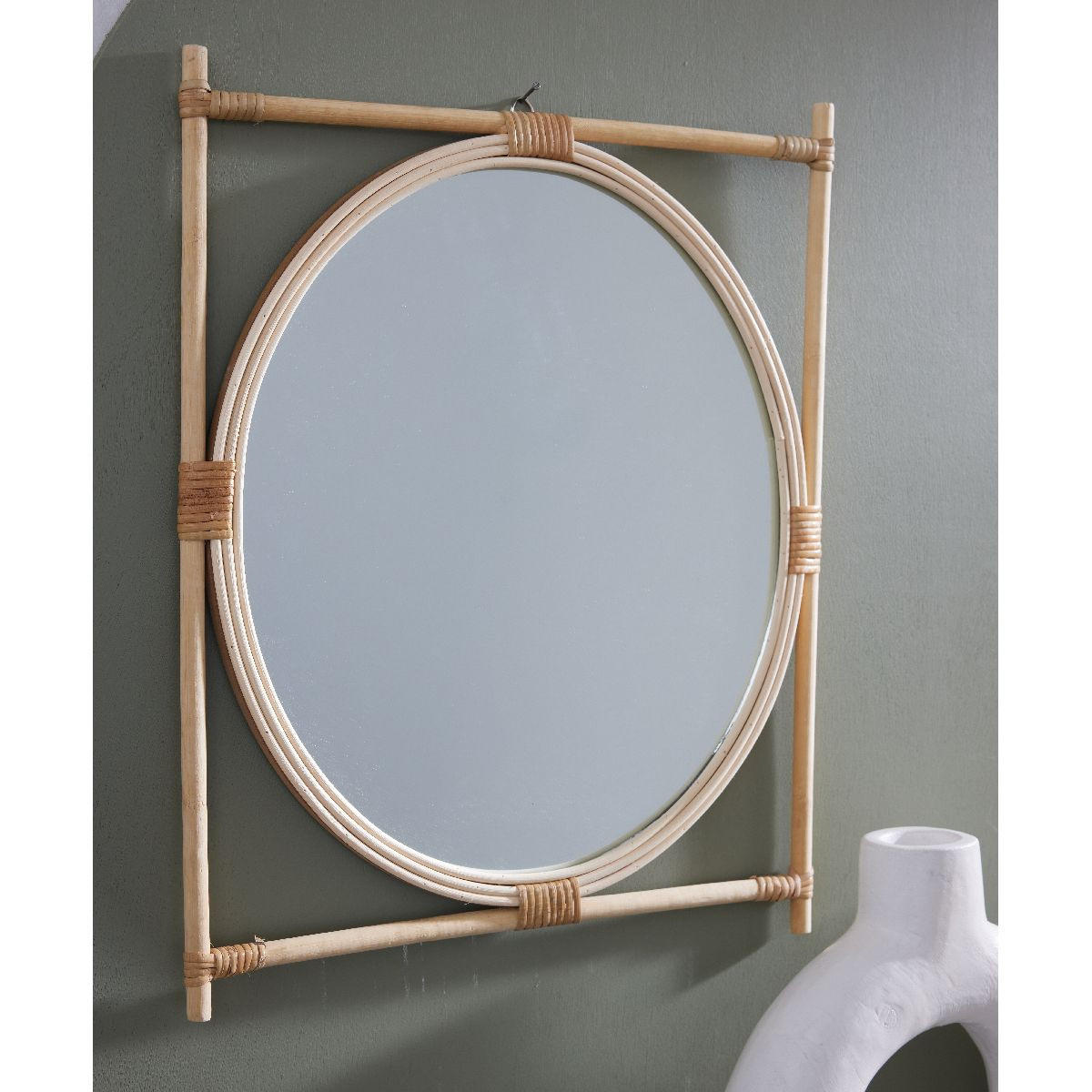 SPIEGEL Matisse Boho - Beige, Naturmaterialien (29.5/34/2cm)