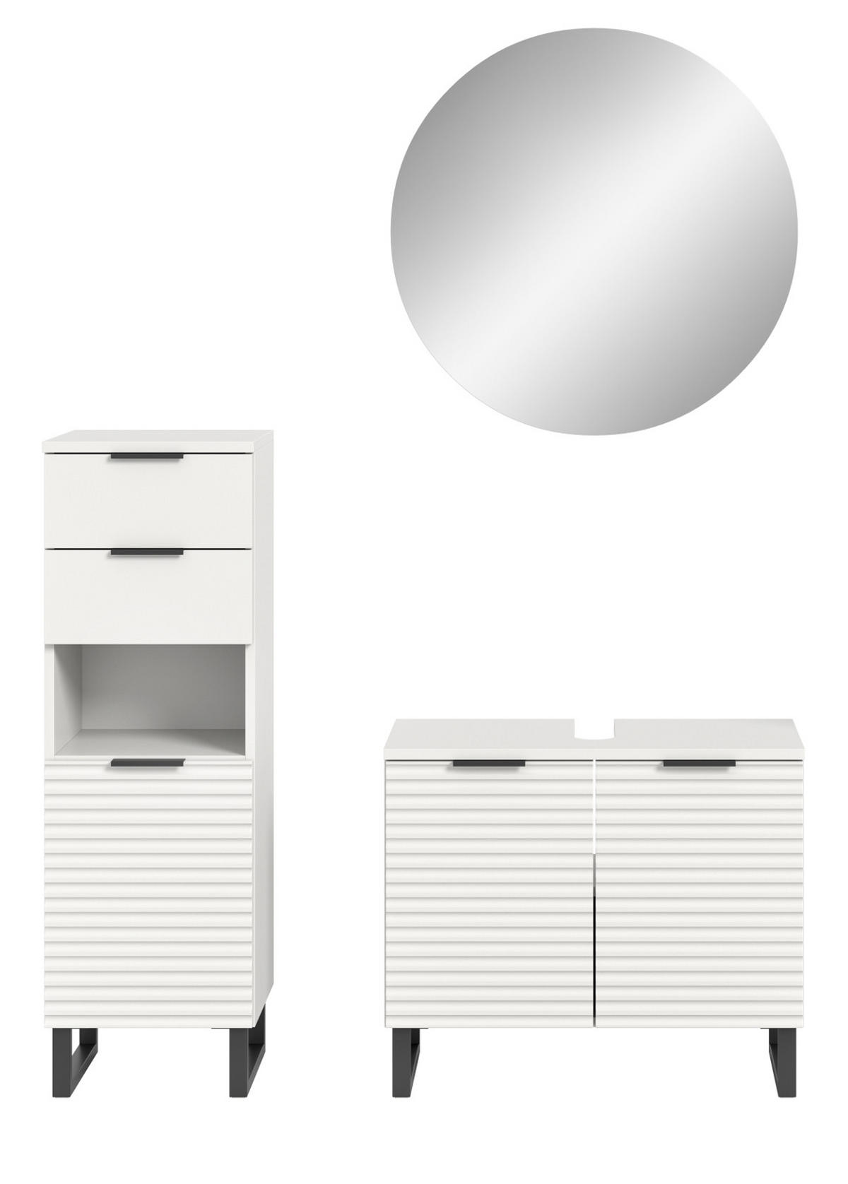 BADMÖBEL-SET 3-teilig weiß 120 cm, Kombination mit Soft-Close - Weiß, Glas/Holzwerkstoff (120/193/34cm) - Inn.Furn