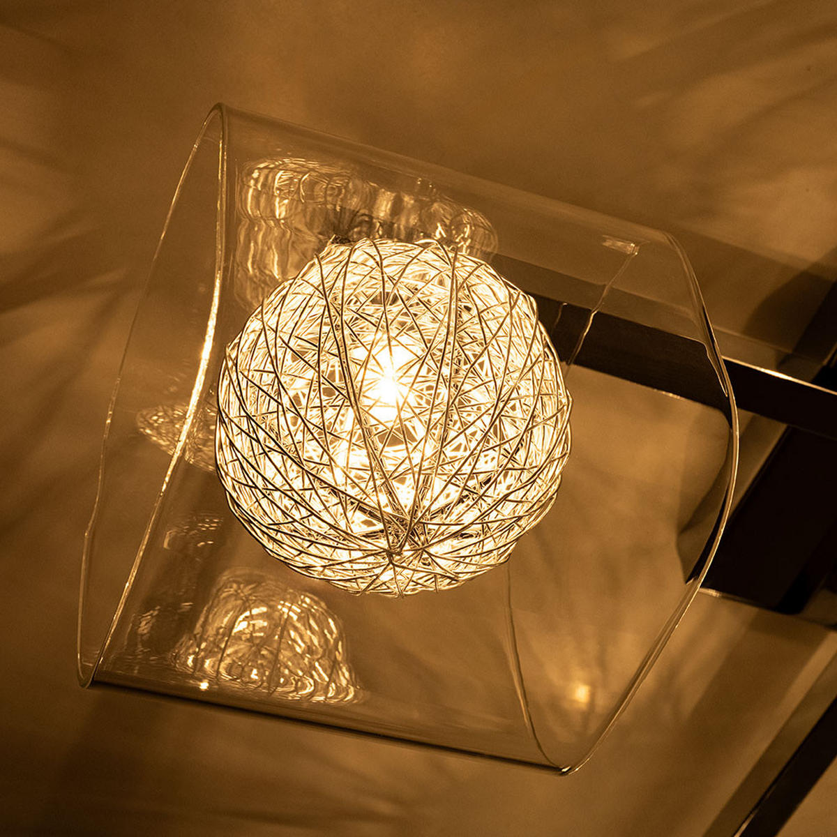 LED DECKENLEUCHTE Florentin Aluminium Silber - Silberfarben, Glas (58/58/18cm) - Brilliant