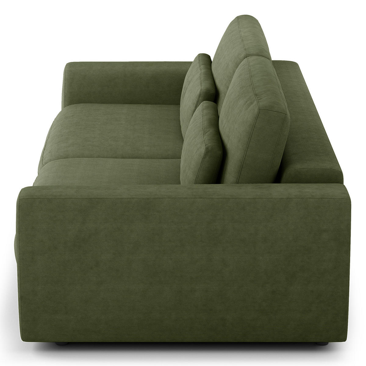 3-SITZER SOFA - Schwarz/Grün, Kunststoff/Textil (252/80/117cm) - home24