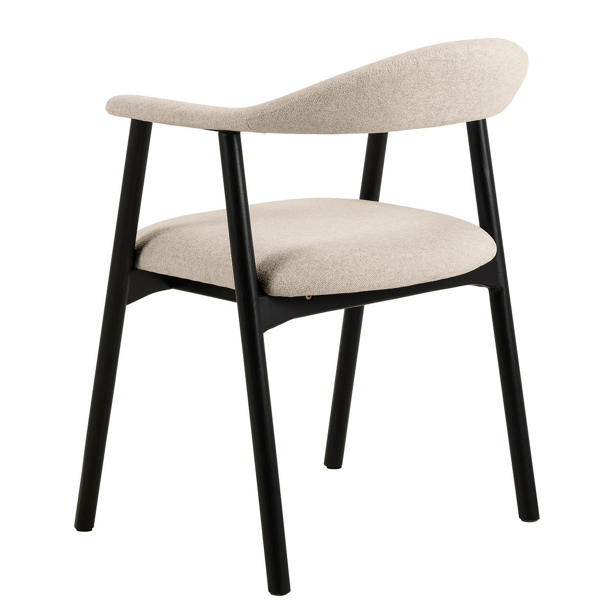 ARMLEHNENSTUHL - 2er-Set - Creme/Schwarz, Holz/Textil (56/76/54cm) - home24