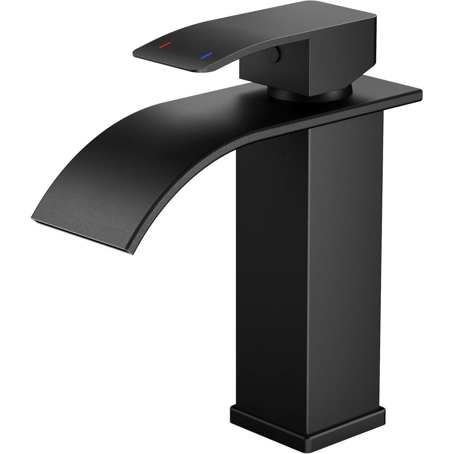 WASCHTISCHARMATUR Wasserfall Schwarz 110 mm - Schwarz, Metall (16.5/17.5/18cm)