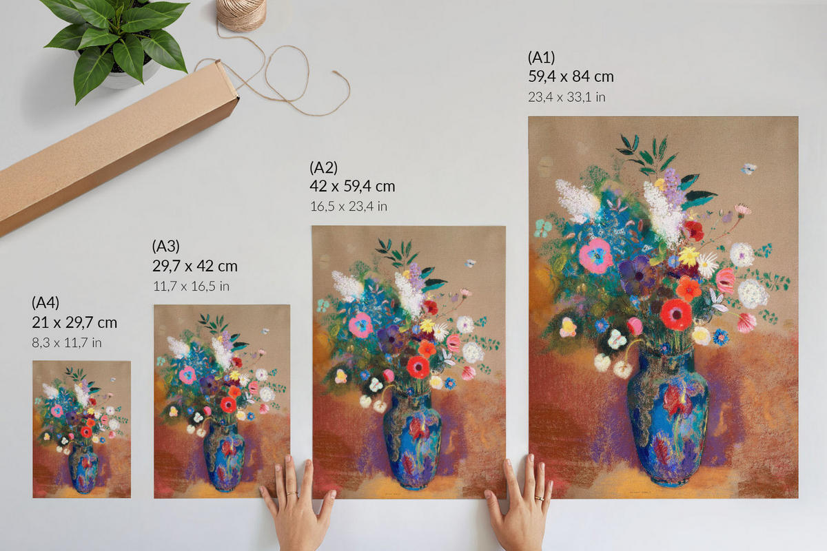 POSTER - 29x42 cm - Odilon Redon - Ein Blumenstrauß - Braun, Textil (29/42/0.1cm) - TULUP