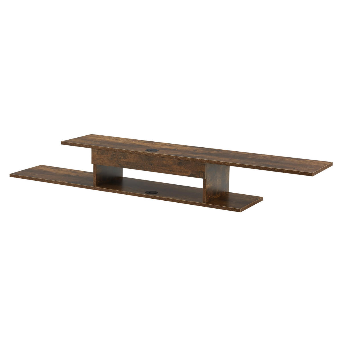 TV-WANDREGAL Støvring - Dunkelbraun, Holzwerkstoff (150/21/25cm) - [en.casa]